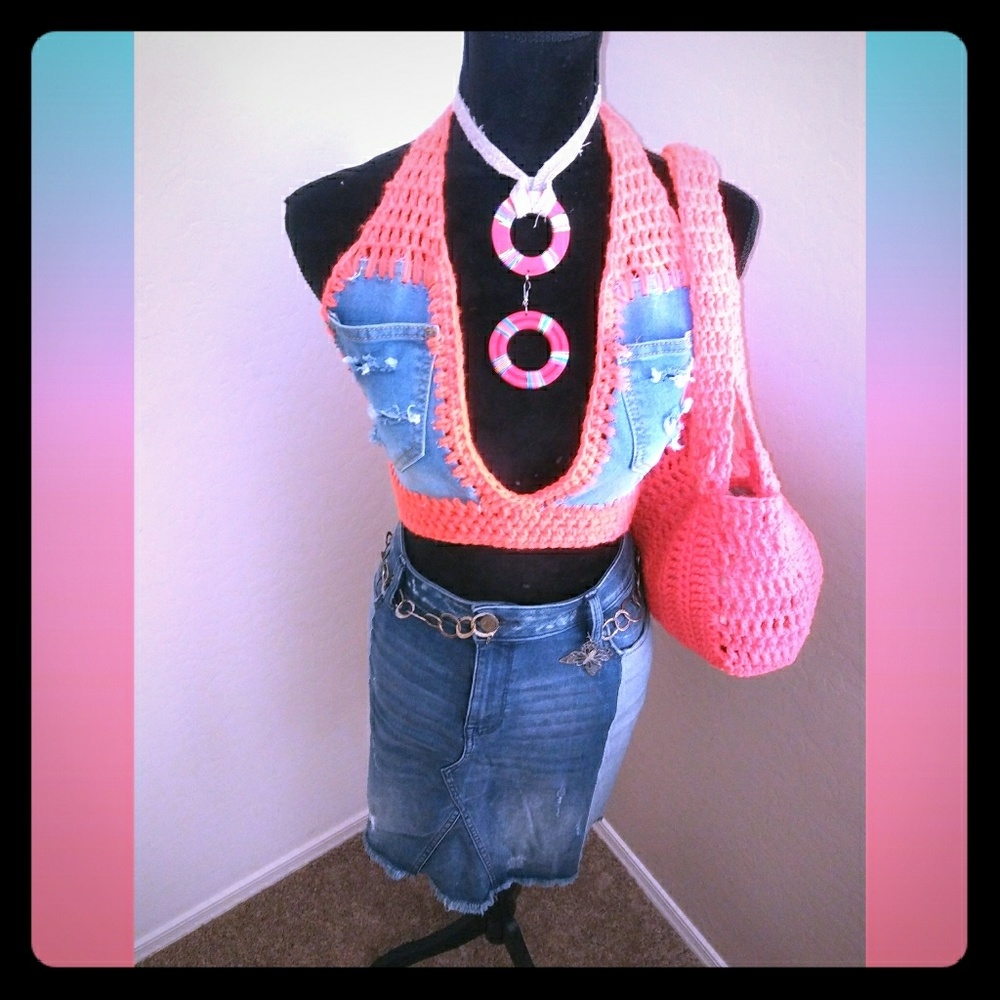 Jean Crop top